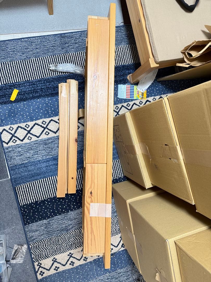 Hk-MARC  無印良品 無垢材 机 引き出しあり