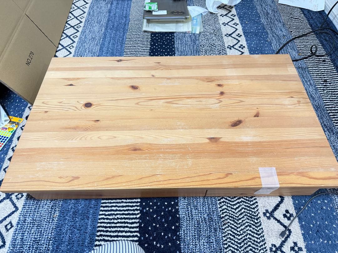 Hk-MARC  無印良品 無垢材 机 引き出しあり