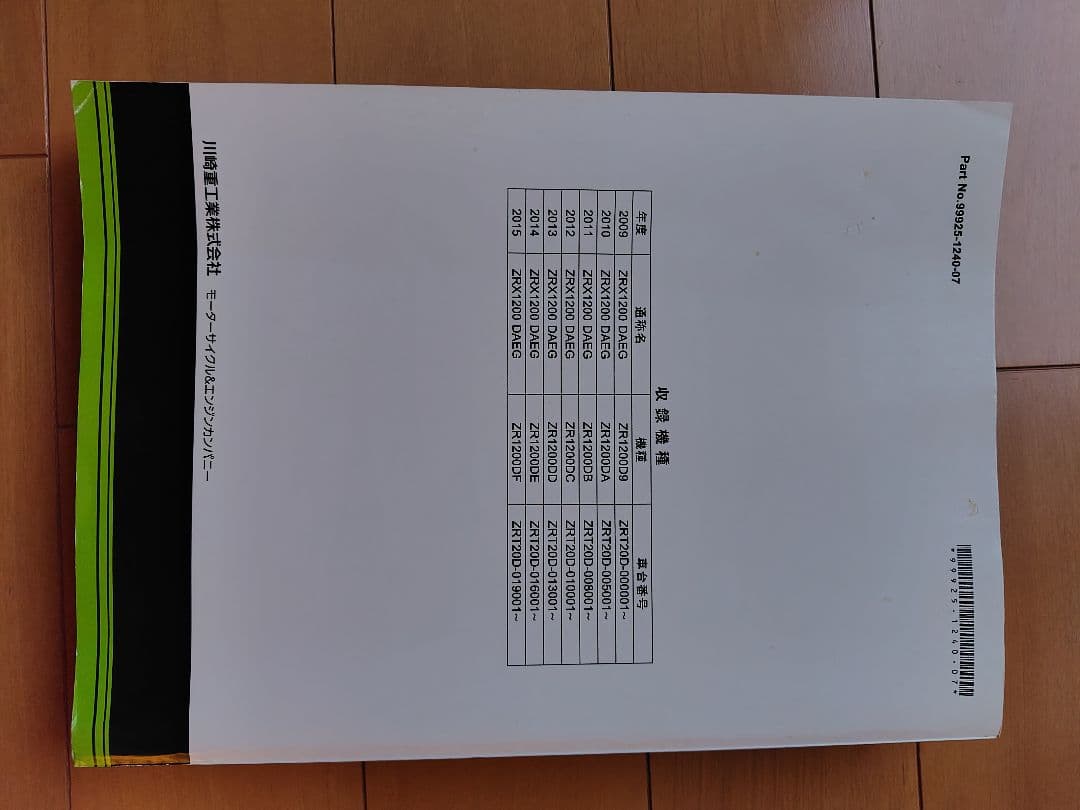 Kawasaki ZRX1200DAEG サービスマニュアル