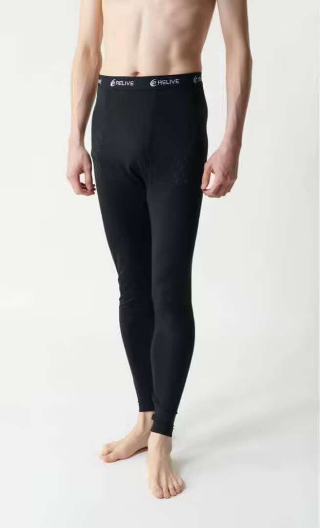 リライブ シャツ コットン 長袖無地 & メンズ スパッツ 上下セット L