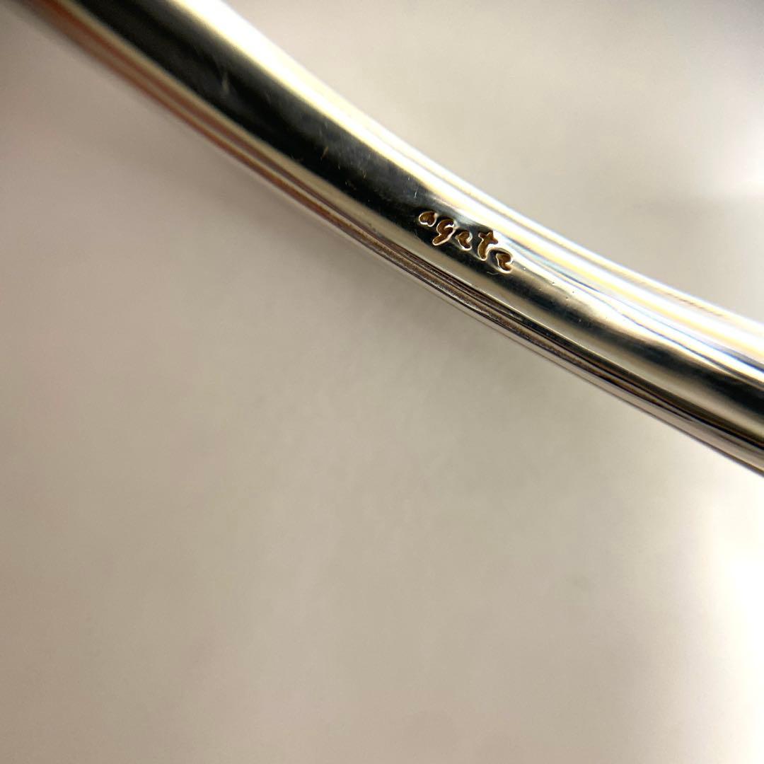 agete シルバーバングル　SV ダイヤモンド　シルバー　装飾　デザイン　彫刻