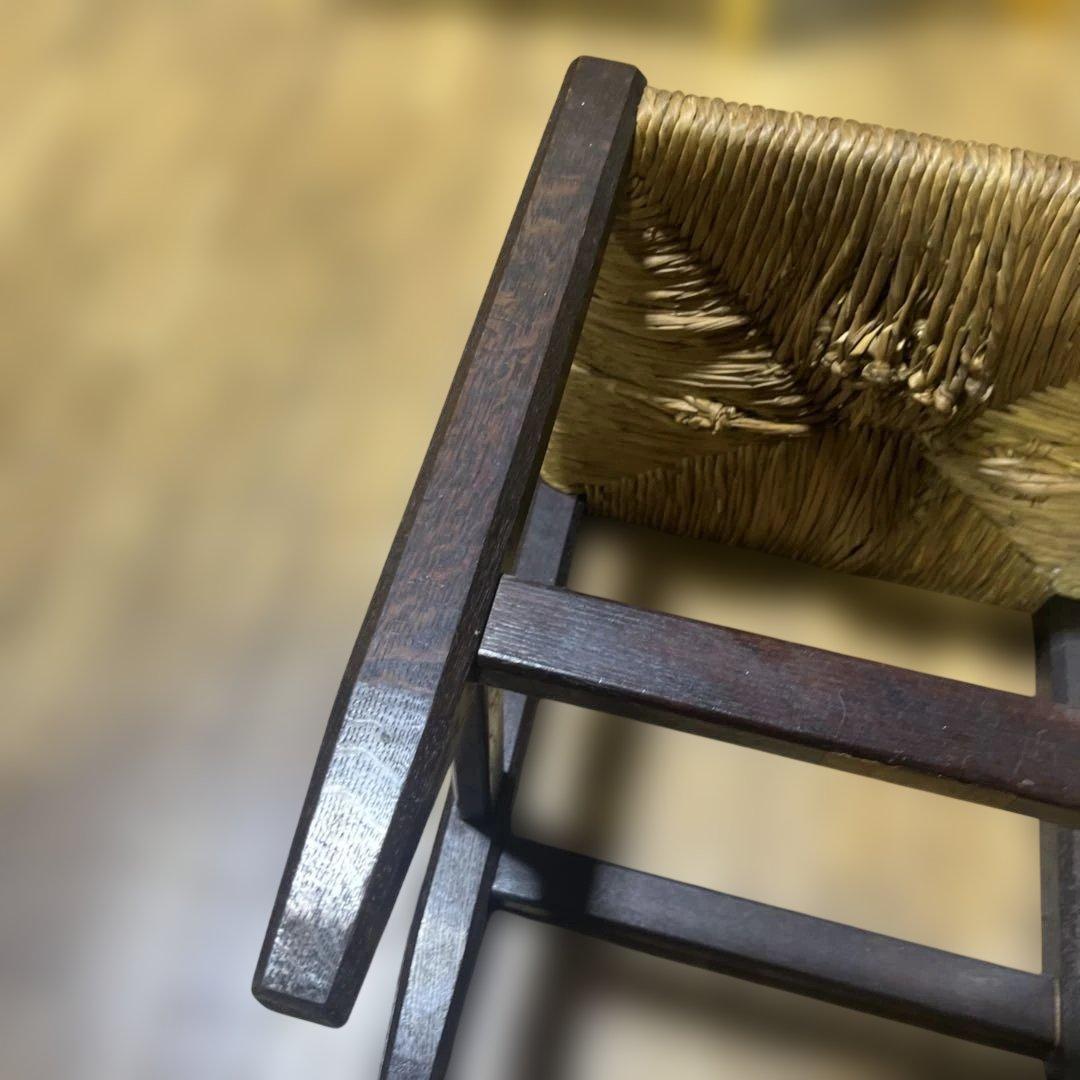 【松本民芸家具】ラッシスツール ◆ラッシ編み◇希少B