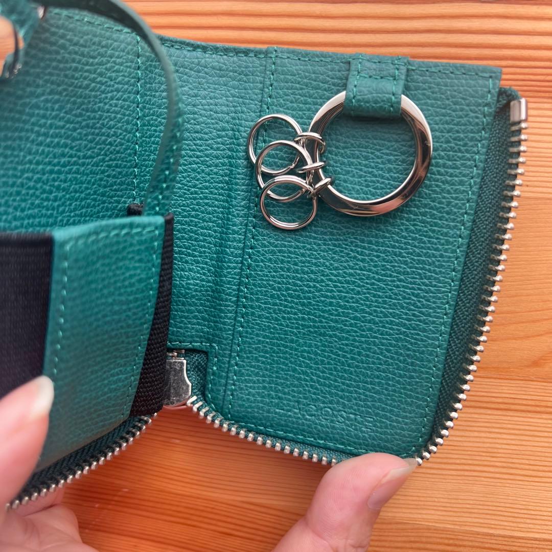 美品 LACOSTE デイリークロコ Lファスナースマートキーケース