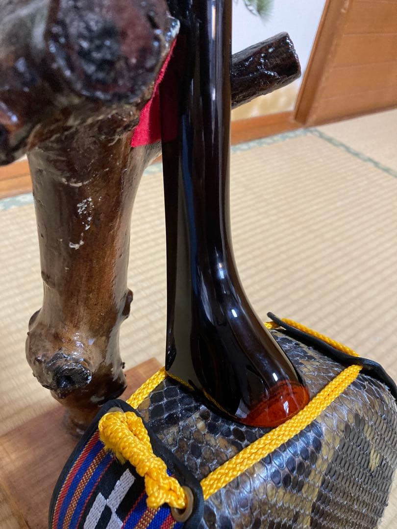 沖縄三線　八重山クルチ　本蛇皮一枚張り！
