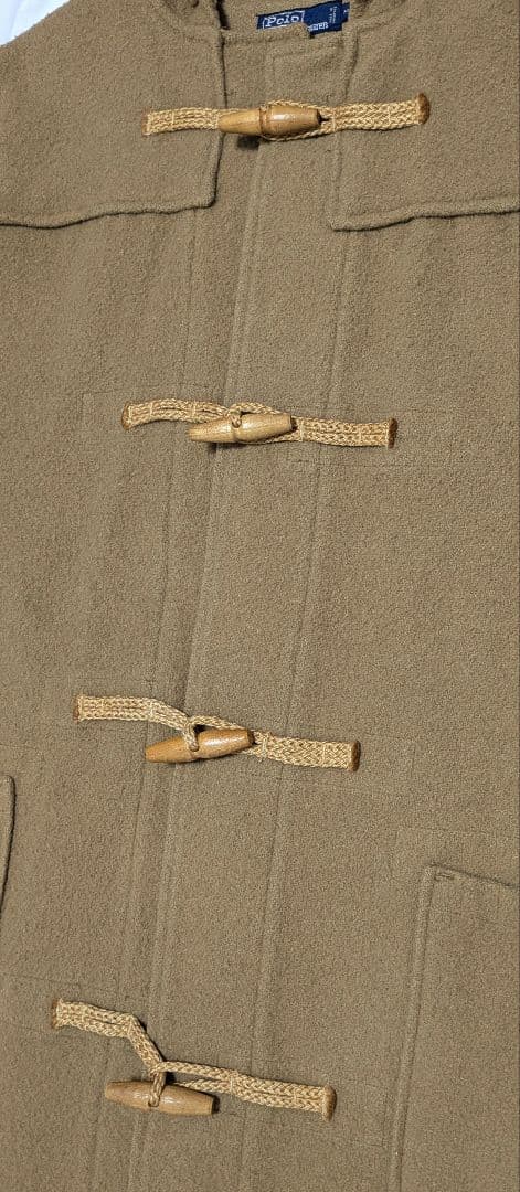 80s ラルフローレン ダッフルコート フード付き ロング ベージュ 入手