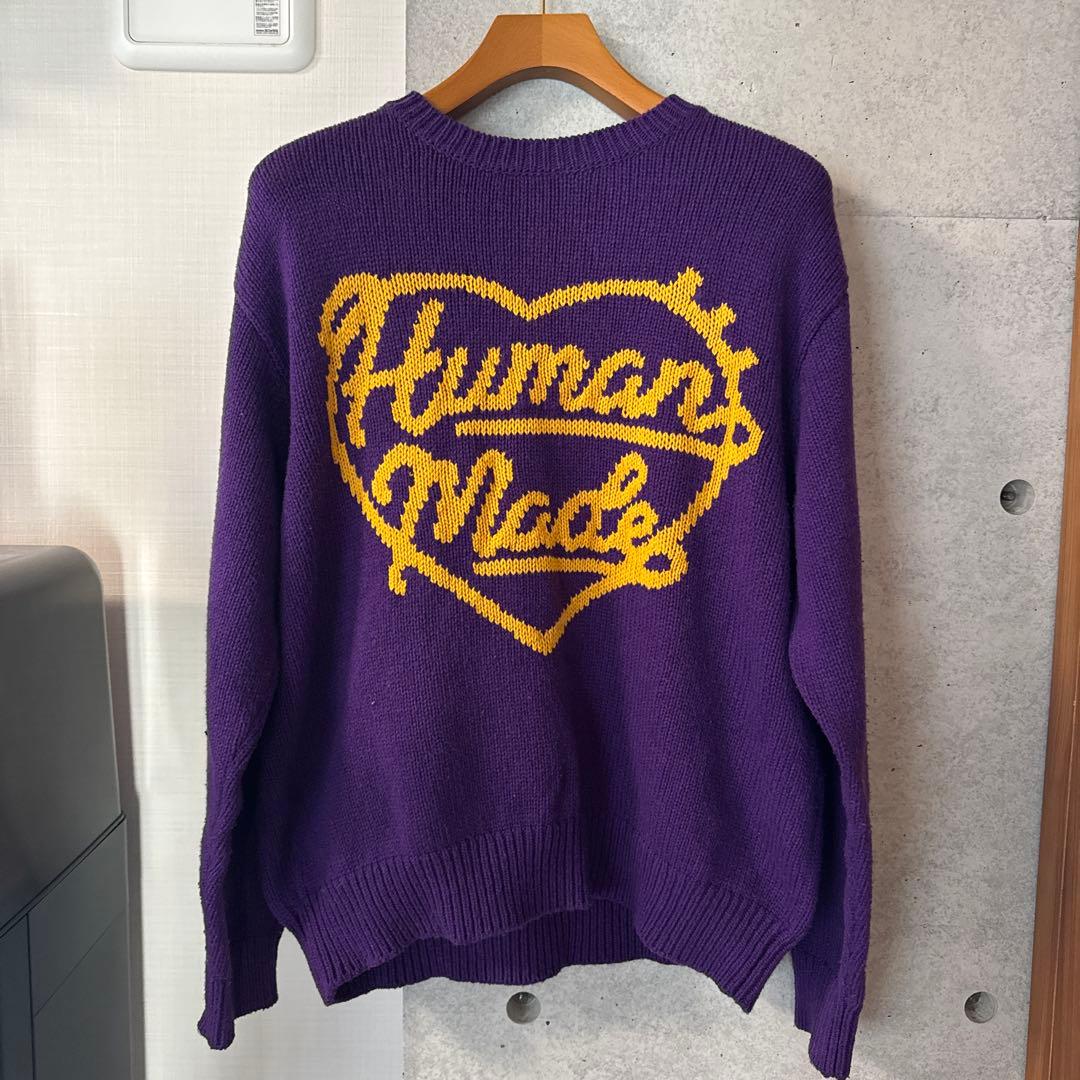 Human Made パープル ニットセーター - メルカリ