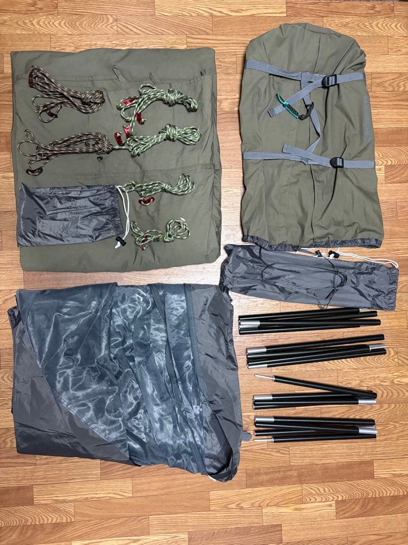 バンドック　ソロベース　＆二股ポール＆テンマクデザイン 炎幕の前幕