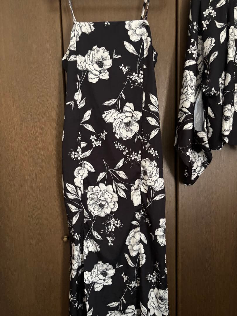 ブラック牡丹和華柄2WAYワンピース浴衣【Ryuyu】 美品