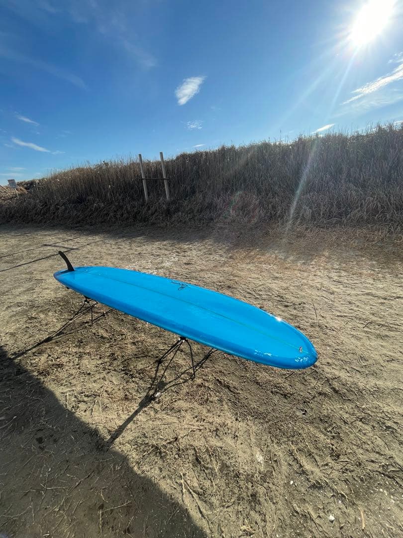 青ロングボード 1フィン 良好　10ft ノーズライティング可能