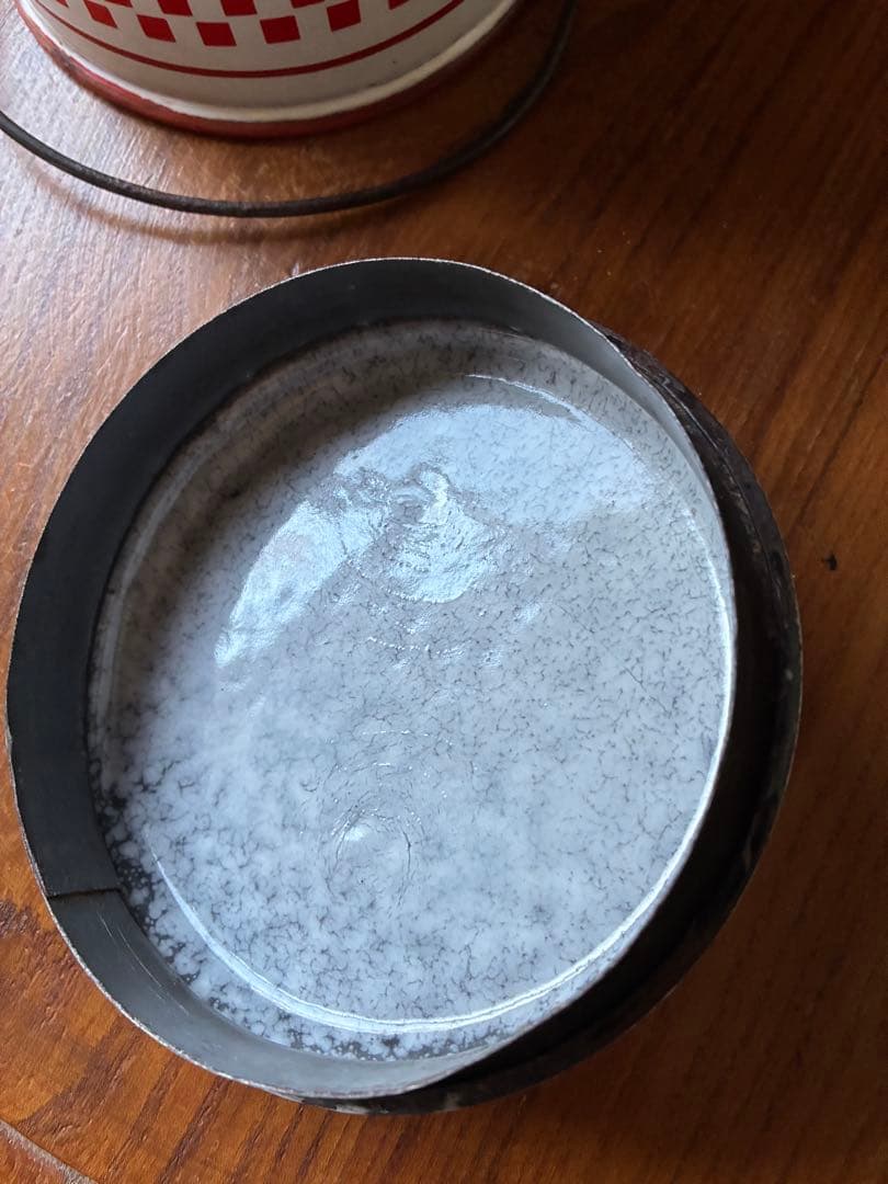 フランス　アンティーク　ホーロー　ストッカー　キャニスター　ダミエ　市松　レア