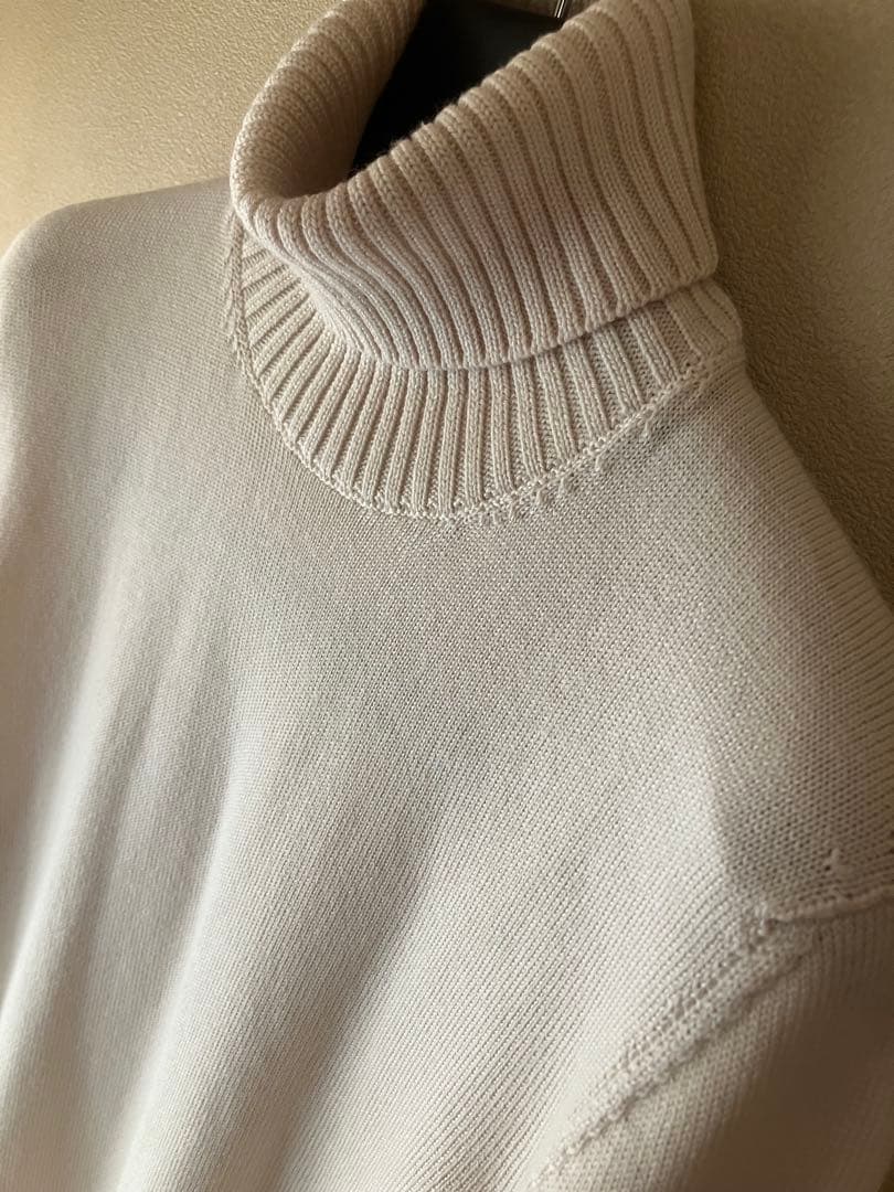 Drumohr メリノウール 8G タートルネックニット オフホワイト 48