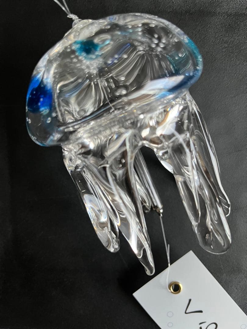 【新品】タクグラス TAKU GLASS 弥彦クラフト　クラゲ風鈴　クリアブルー