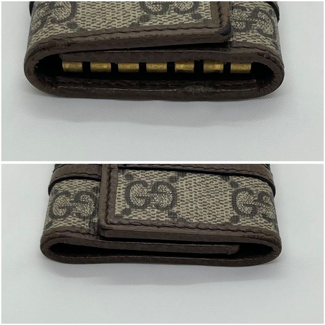 美品✨グッチ　キーケース　6連　GGマーモント　オフィディア　シェリーライン　茶