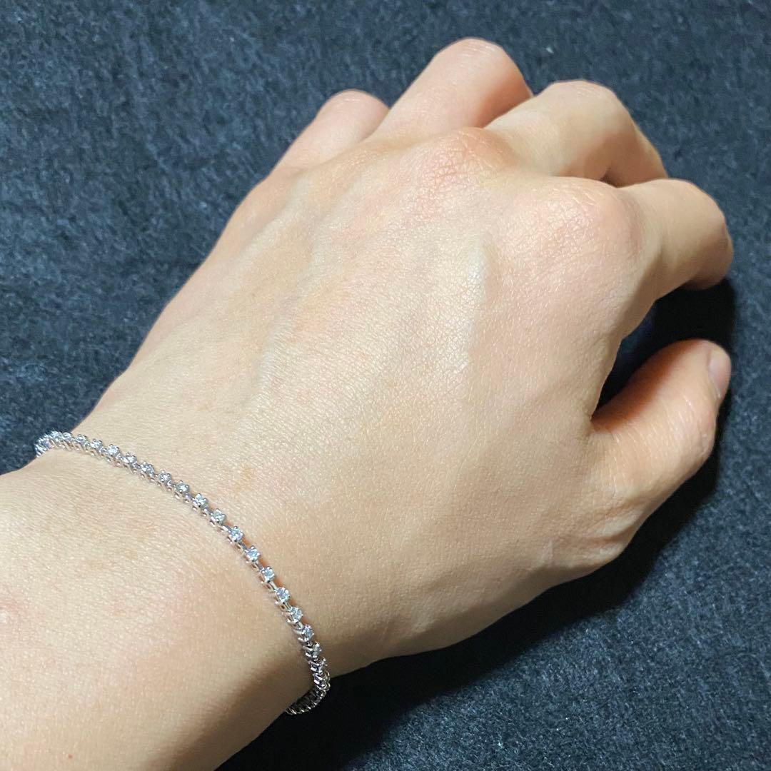 K18WG ダイヤモンド テニスブレスレット 1.00ct 金 ゴールド