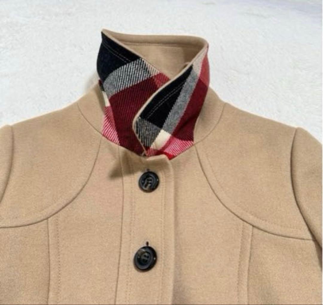 美品　ブルーレーベルクレストブリッジ ロングコート メガチェック キャメル　38