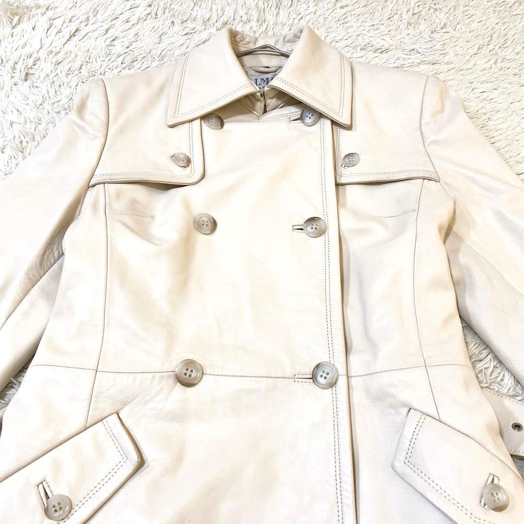 BALMAIN ラムレザートレンチコート ウエストベルト ロングコート M相当