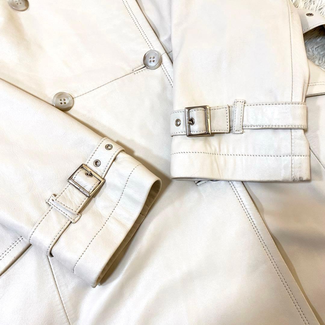BALMAIN ラムレザートレンチコート ウエストベルト ロングコート M相当