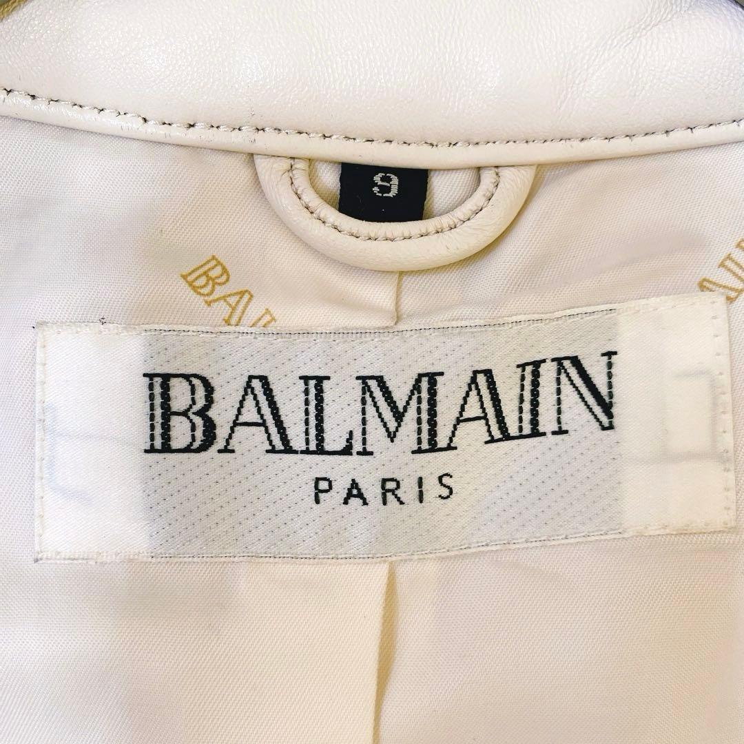 BALMAIN ラムレザートレンチコート ウエストベルト ロングコート M相当