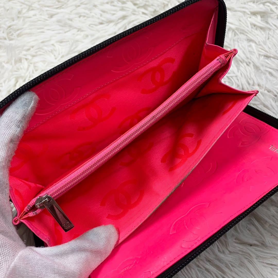 【✨美品✨】シャネル オーガナイザー カンボンライン ラムスキン ブラック