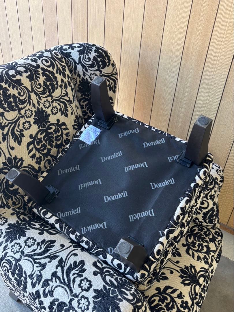 ドイツ 定価25万 IDC大塚家具 ドミシール 1人掛けソファ オットマン付き