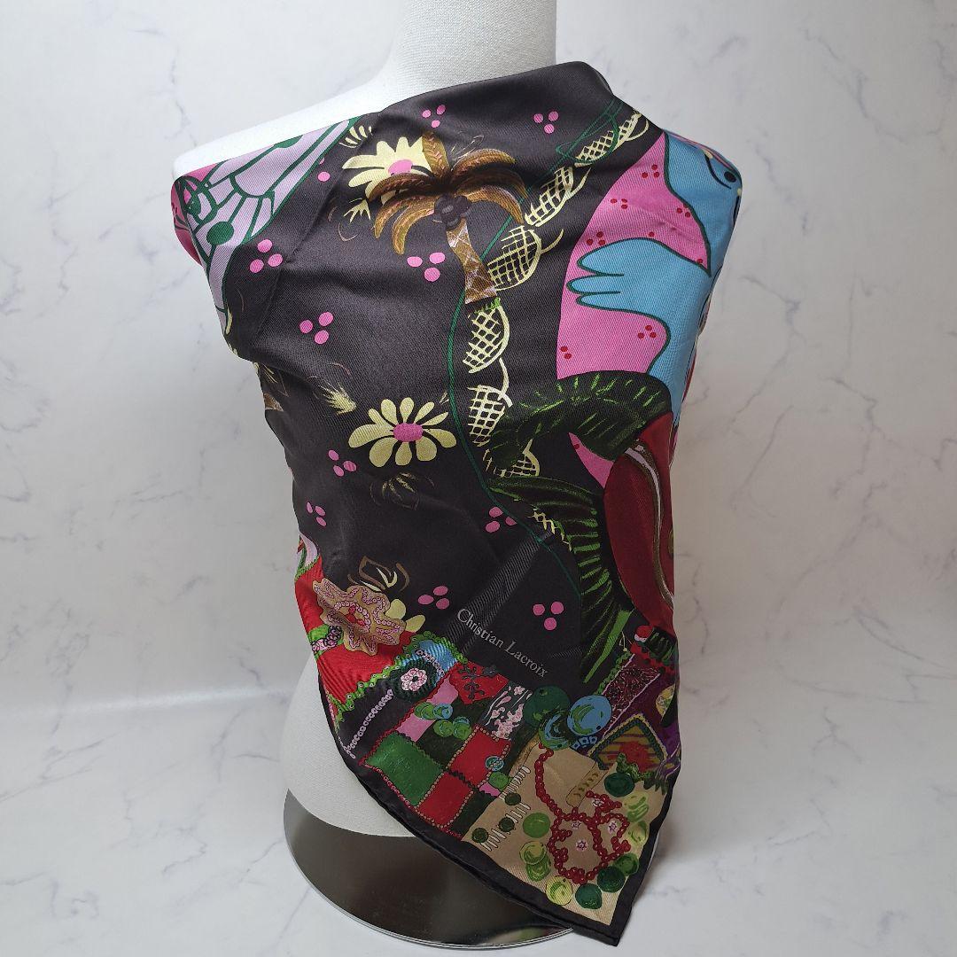 20251209 クリスチャンラクロワ　スカーフ　ハート　ヤシの木　花　魚