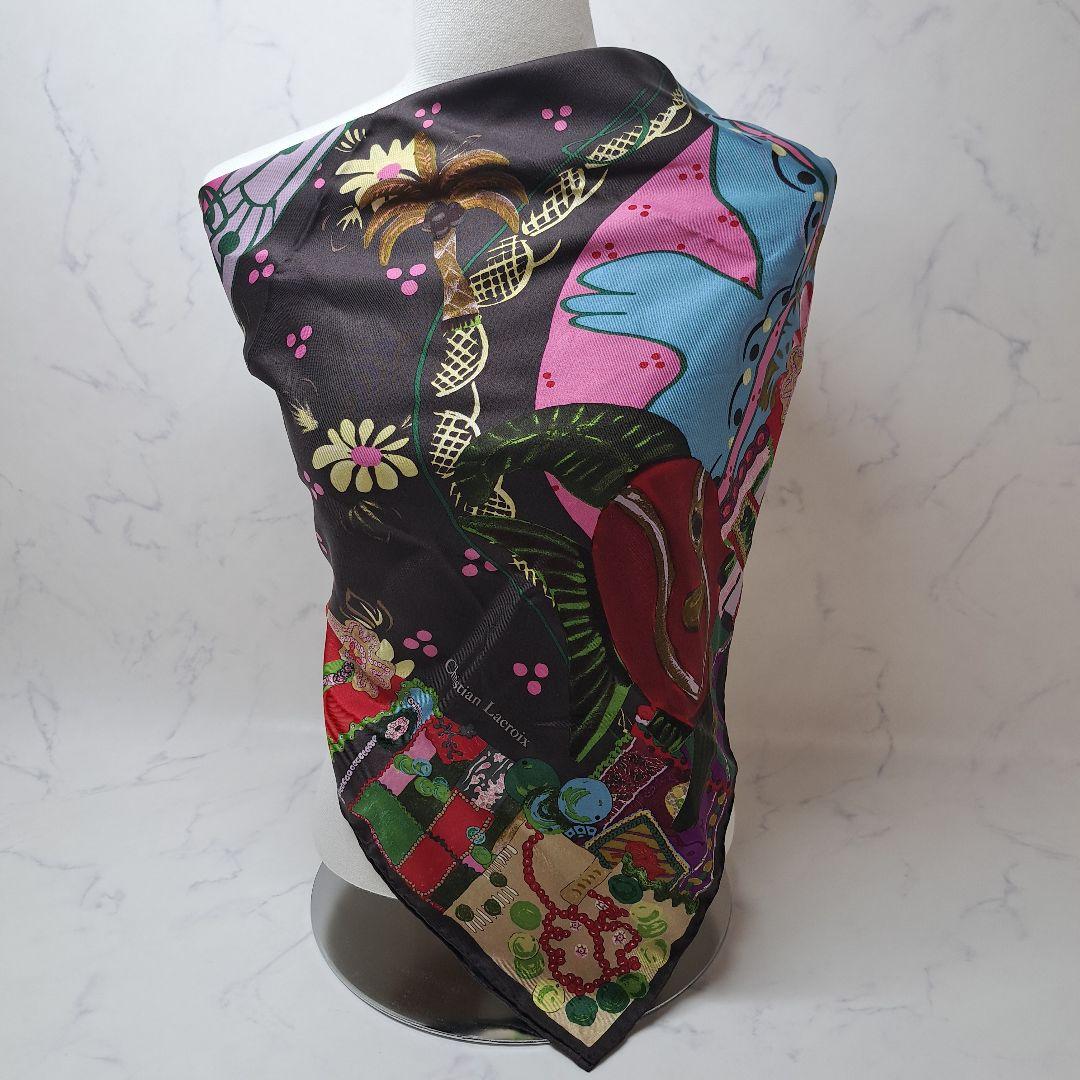 20251209 クリスチャンラクロワ　スカーフ　ハート　ヤシの木　花　魚