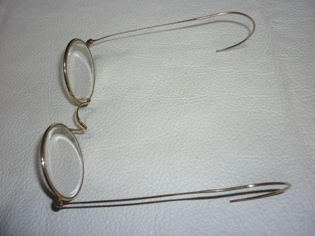 ◆美品 大正時代 ケース付！丸型 12金張り ボシュロム社製 メタルフレーム