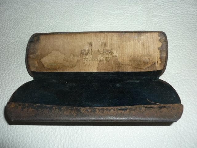 ◆美品 大正時代 ケース付！丸型 12金張り ボシュロム社製 メタルフレーム