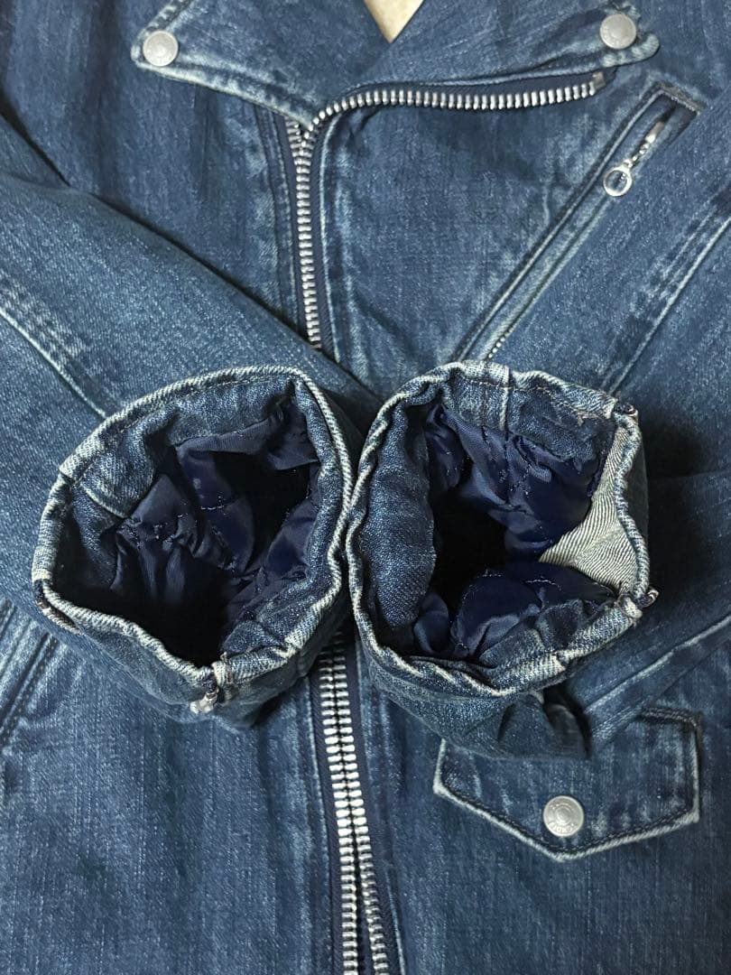 【希少】Schott デニムライダースジャケット　Sサイズ ボア