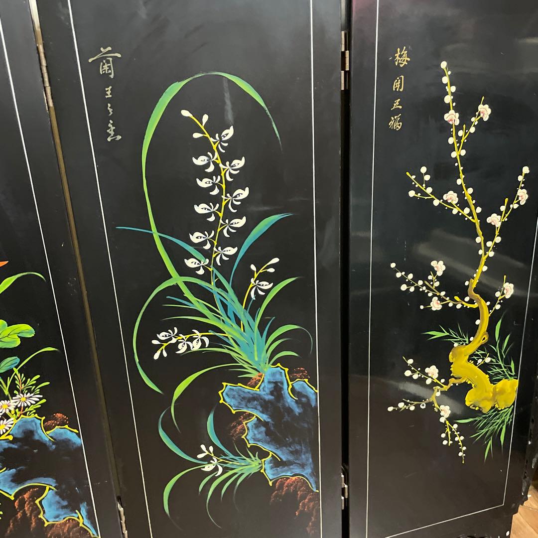 高級 中国美術骨董品 中国屏風 天然石 翡翠 珊瑚 縁起物 風水 - メルカリ