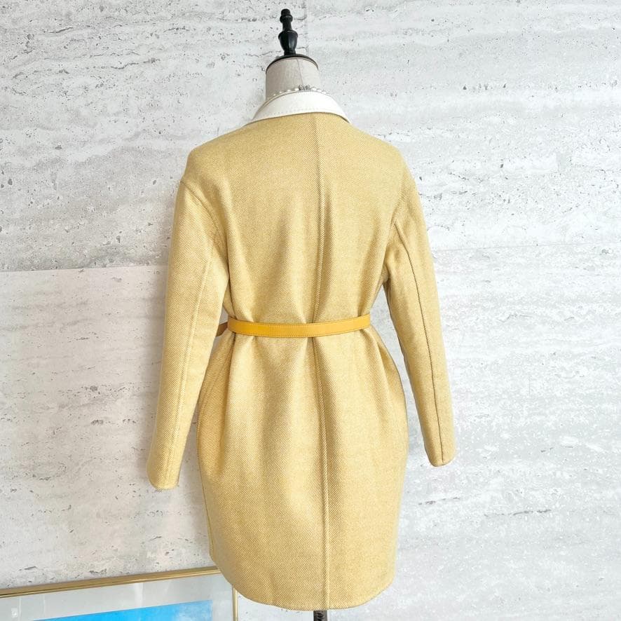 極美品★LOROPIANA★最高級カシミヤ★レザーベルト★リバーシブルコート