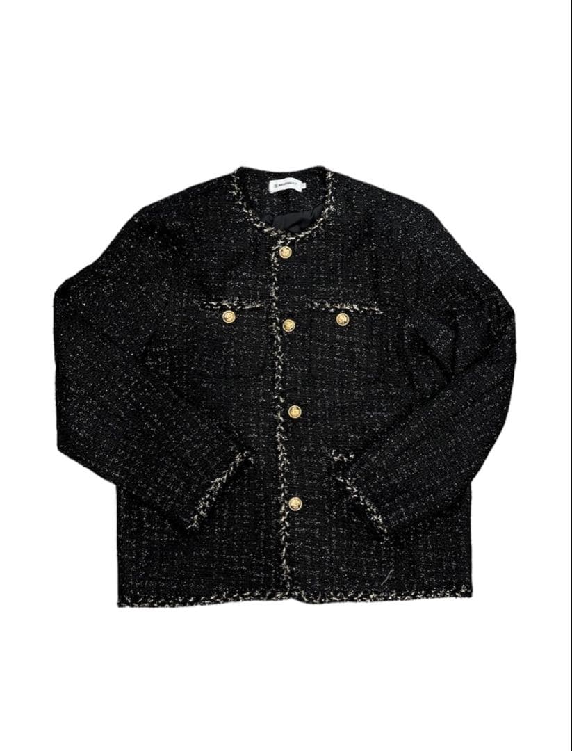 【ALUDE SELECT】 black gord tweed jacket