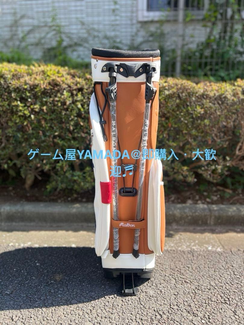 【即発送】Malbon マルボンゴルフバッグ キャディバッグスタンド式 ブラウン