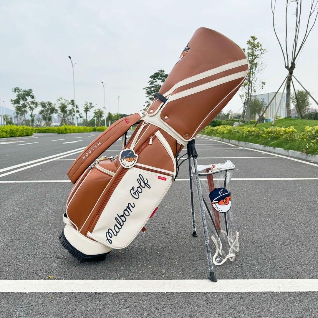 【即発送】Malbon マルボンゴルフバッグ キャディバッグスタンド式 ブラウン