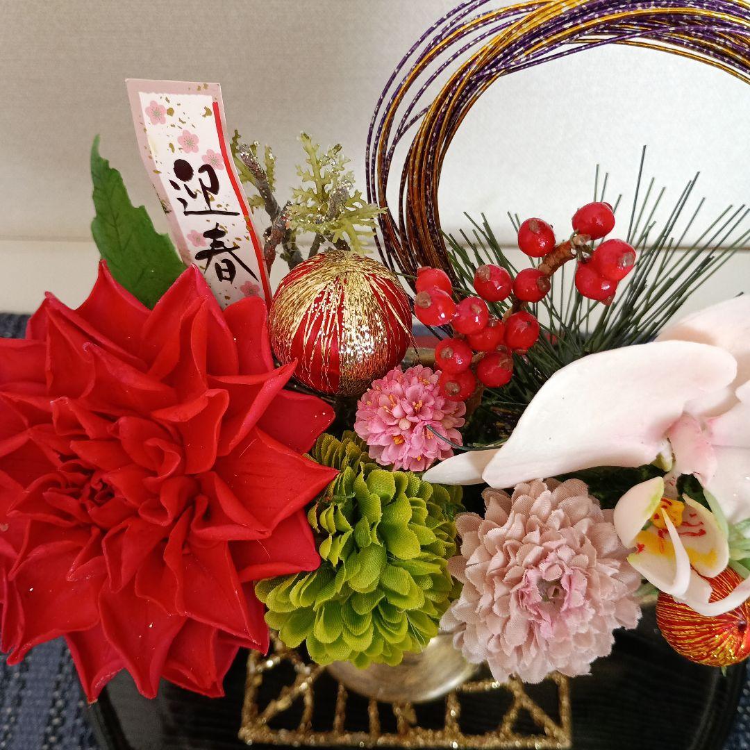専用　芍薬アレンジ　迎春花　お正月アレンジ　クレイフラワー 樹脂粘土