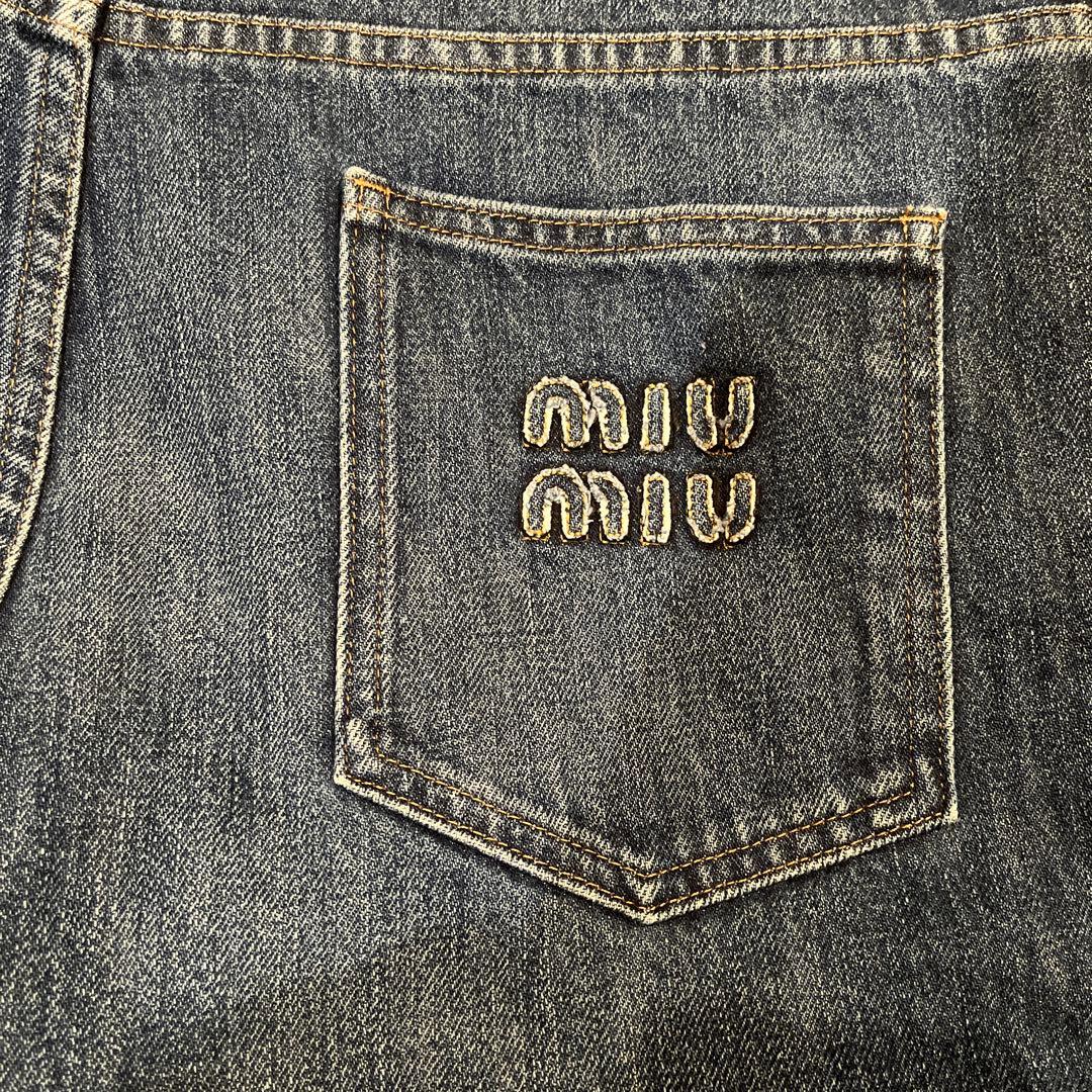 MIU MIU ダークブルー ストレートデニム