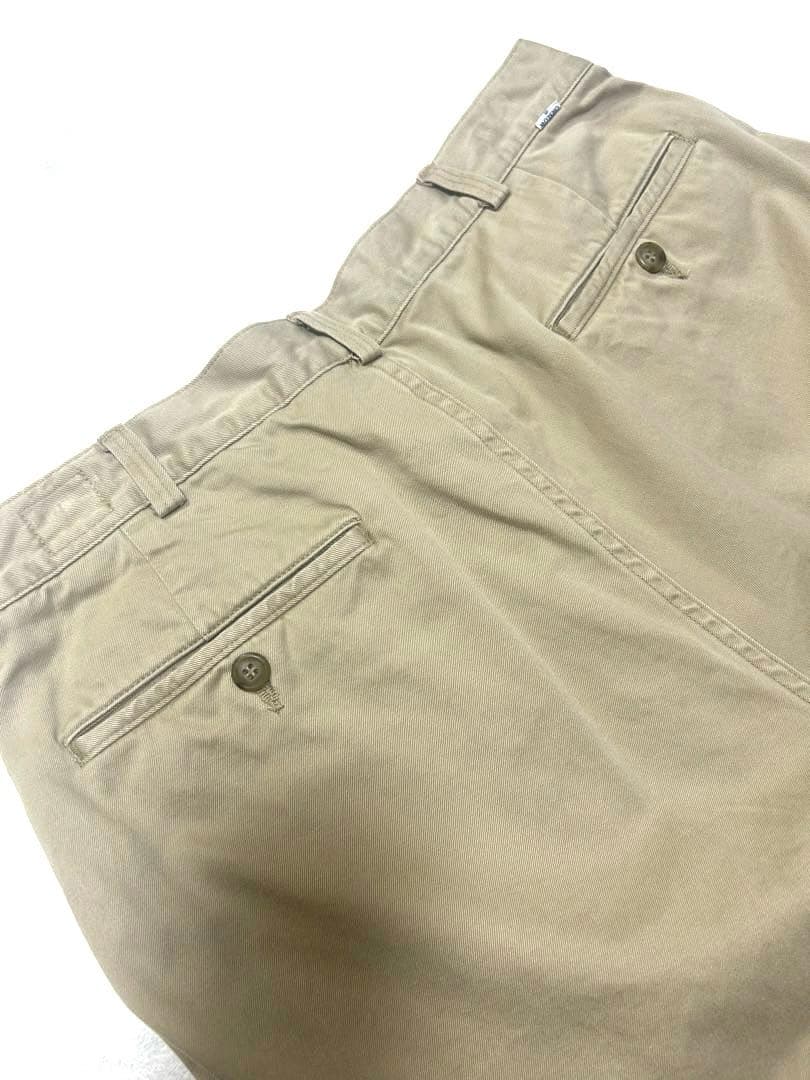 オアスロウ　ツータックワイドトラウザー カーキ ベージュ レディースチノパン