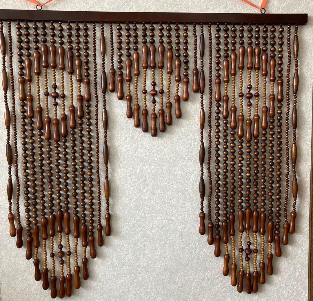 昭和レトロ 玉のれん 木製のれん 木玉暖簾 珠のれん - メルカリ