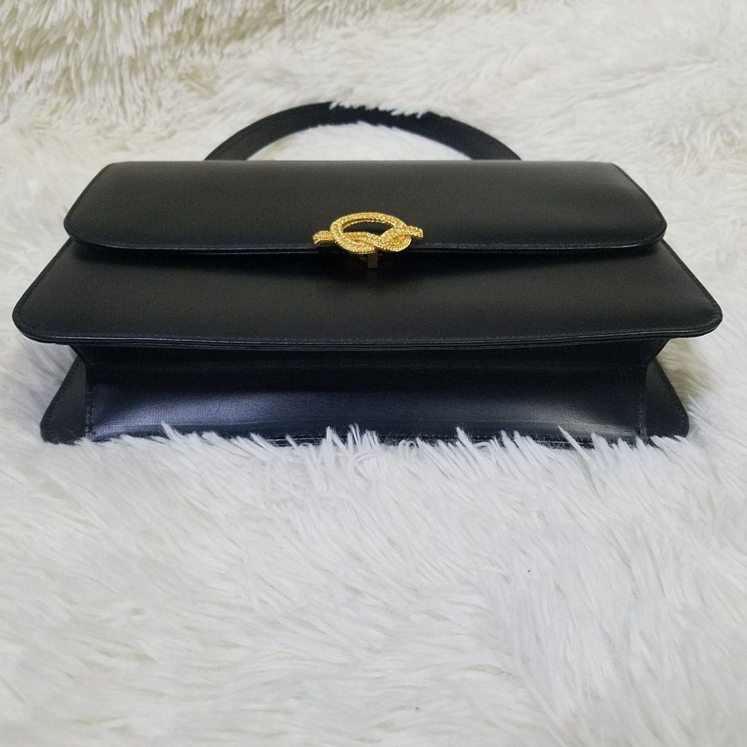 極美品】傳濱野 ハンドバッグ フォーマル レザー ゴールド金具 黒
