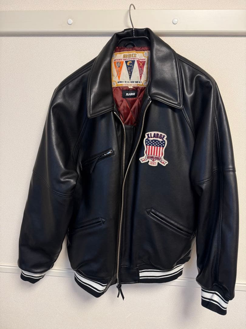 AVIREX XLARGE コラボレザージャケット 黒 XL