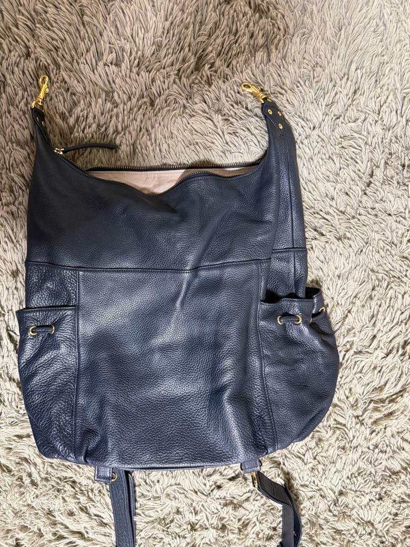 ATAO ネイビー レザー リュック