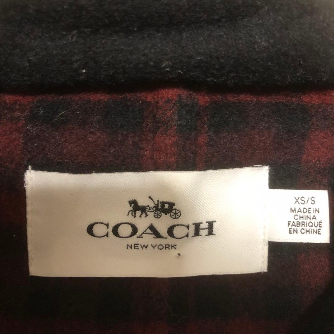 COACH コーチ ポンチョコート ウール 牛革 羽織り - メルカリ