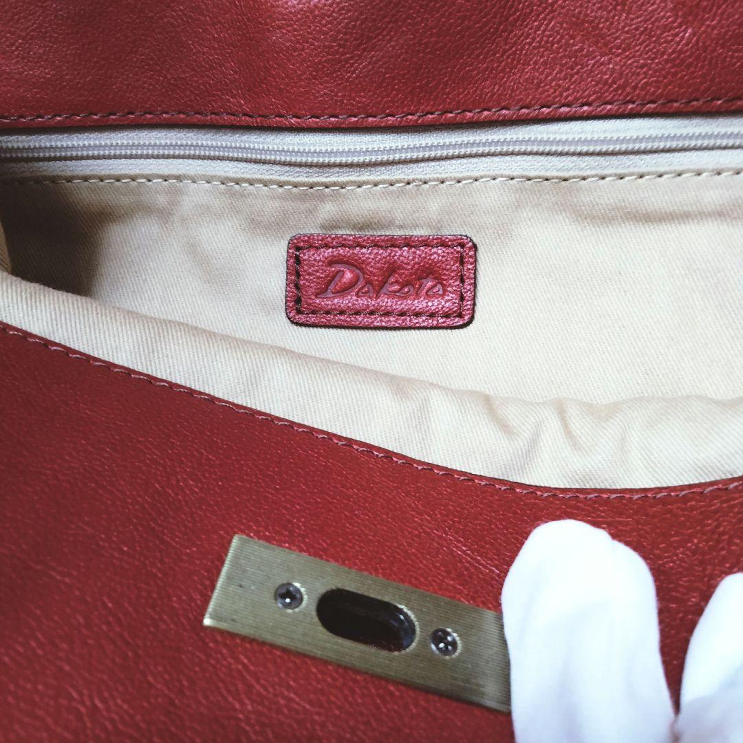 美品✨️ ダコタ オーリオ2 2WAY リュック ターンロック レザー 本革 赤