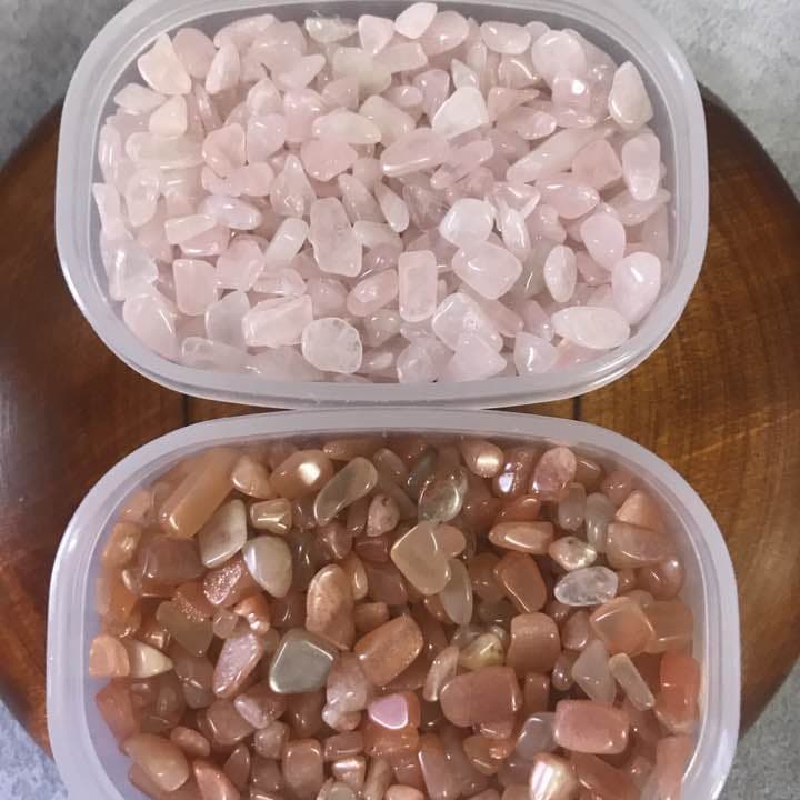 b★セットがお得！★定番&上質【ローズクォーツ✴︎サンストーン&ムーンストーン】 ポッピングストーンブレスレット（ローズクオーツ＆ムーンストーン