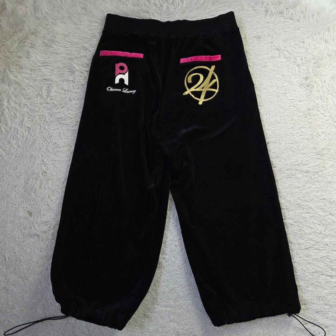 美品 GOLD 24Karats XL ベロア ジャージ セットアップ ブラック