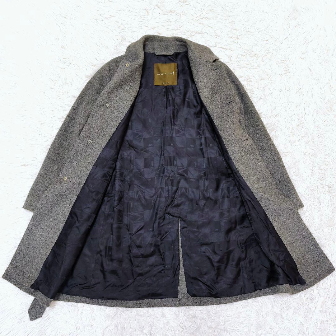 【美品】MACKINTOSH カシミヤ混 ベルテッドステンカラーコート 38