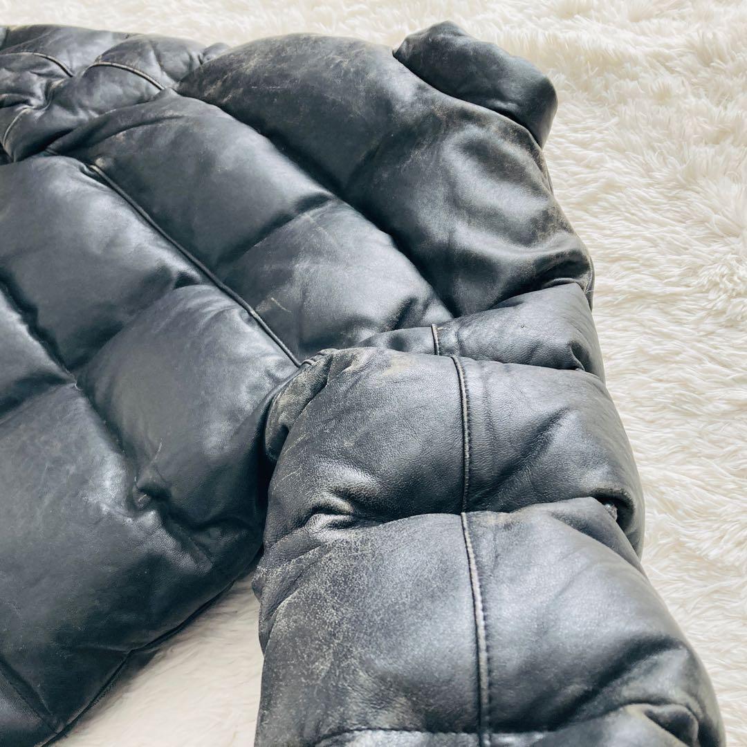 Schott ショット レザーダウンジャケット USA製38 ブラック