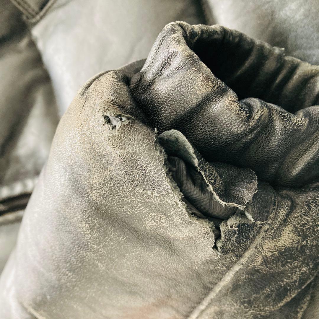 Schott ショット レザーダウンジャケット USA製38 ブラック