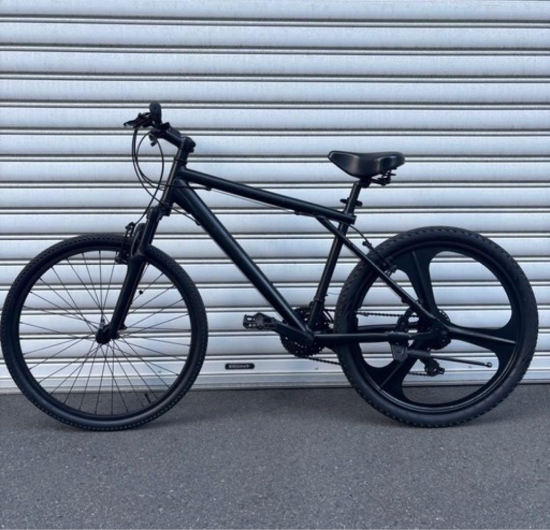 ブラック マウンテンバイク スチールフレーム