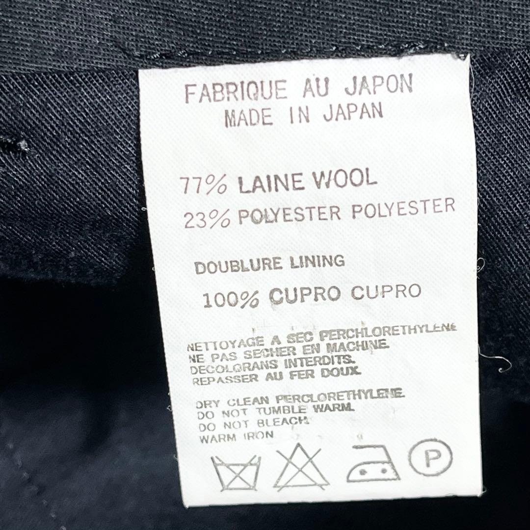 ワイズフォーメン 2タック ストライプ スラックスパンツ プリーツ グレー 2